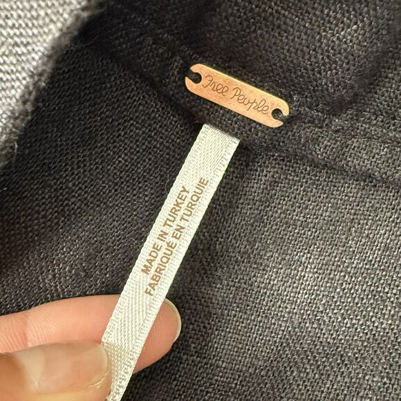 Free People LYLA 100% Linen Trousers 12 Wide Leg Pleated Pintuck Capsule NWT - Picture 6 of 15